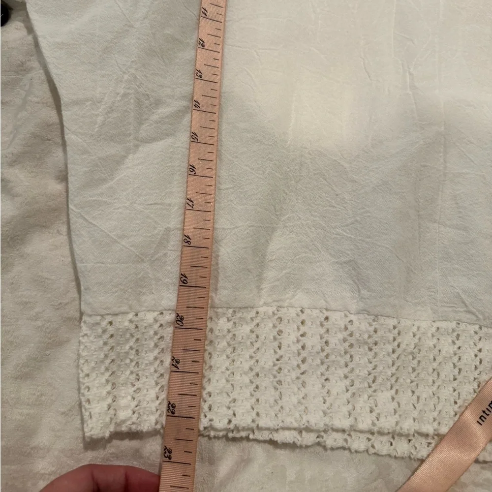 Brownstone studio tie waist boat neck blouse white lightweight airy - Picture 7 of 8